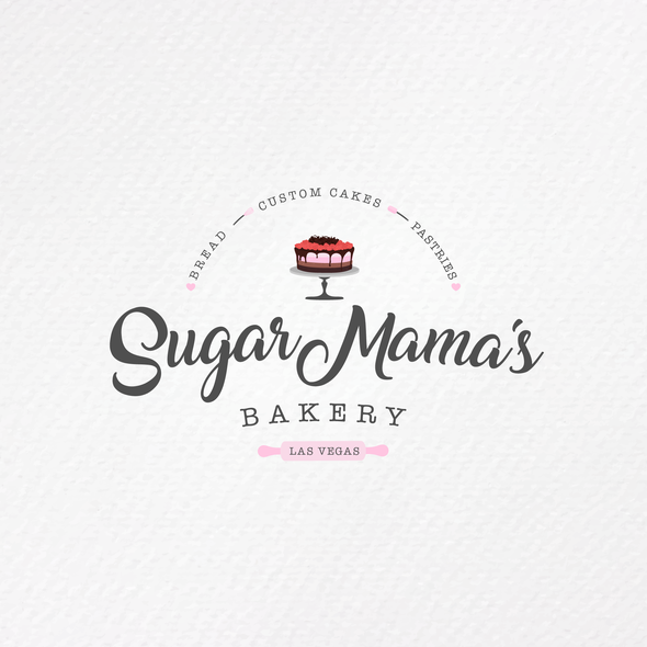 Cake logo with the title 'Logo Sugar Mama's'