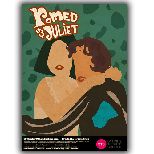 Theater design with the title 'Romeo and Juliet poster'
