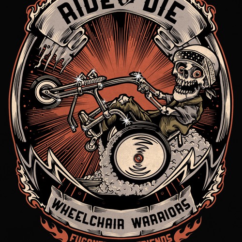 Biker design with the title 'Wheelchair'