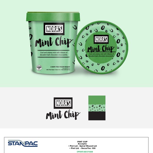 Ice cream label with the title 'Ice Cream Pint Packaging Design'