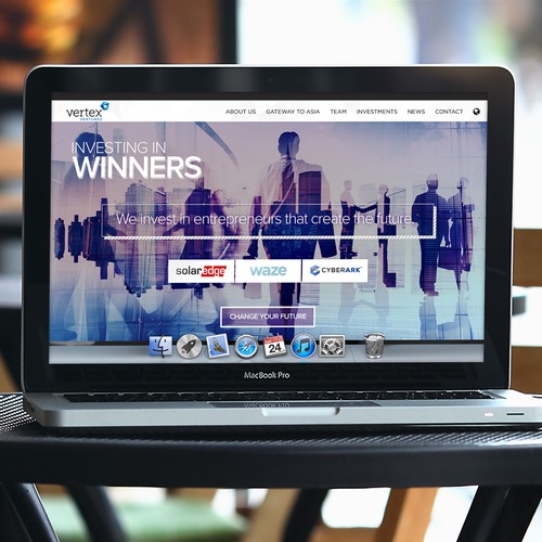 Slider design with the title 'Slider Image for Vertex Ventures'