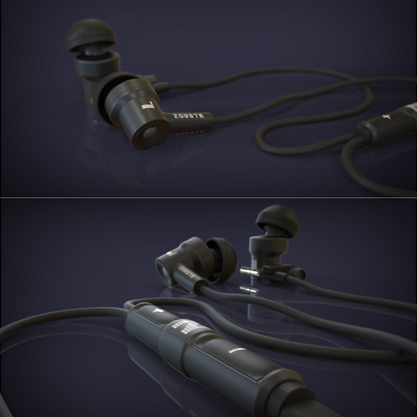 Headphone design with the title 'Bold, sexy, eyecatching design for the MTR LUX Bluetooth Sports headset'