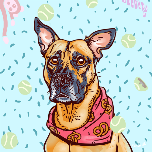 Pet artwork with the title 'Doggo'