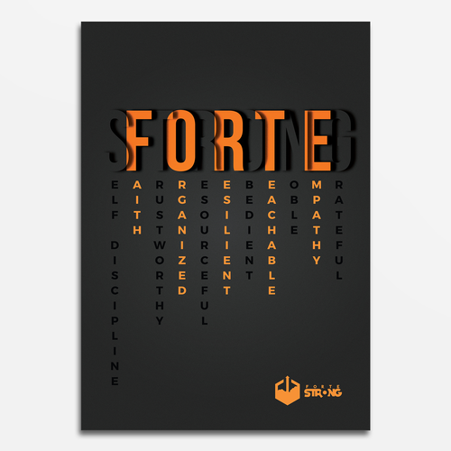Letter artwork with the title 'Typographic poster for Forte Strong'