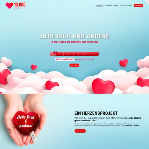 Charity design with the title '10.000 Hearts'