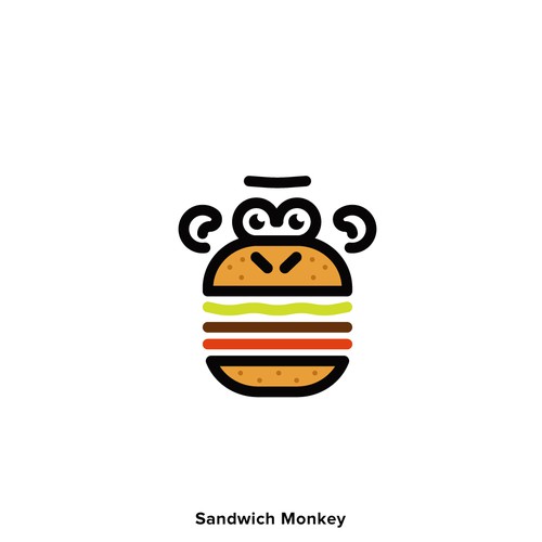 Sandwich shop logo with the title 'Sandwich Monkey Logo'