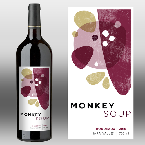 Art label with the title 'Wine Label MS'