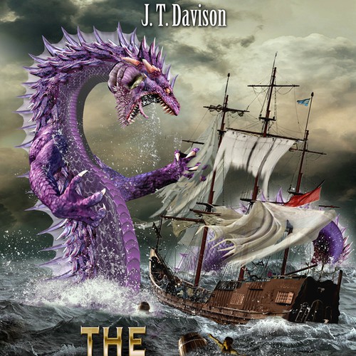 Dragon book cover with the title 'Cover design for fantasy novel'