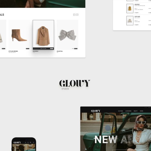 Online shop design with the title 'Fashion Shop Design'