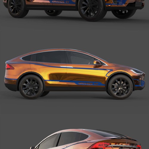 Tesla design with the title 'Car wrap - Tesla'