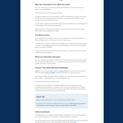 Bitcoin Mining Profit Calculator