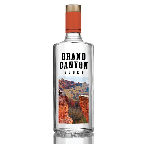 Vodka label with the title 'Grand Canyon Vodka'