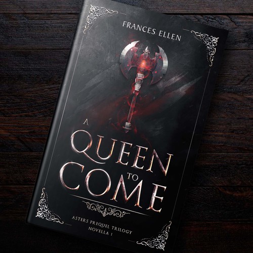 Axe design with the title '"A Queen To Come" Artwork (Fantasy)'