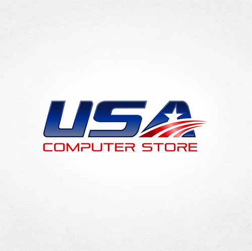 American flag logo with the title 'USA Computer Store'
