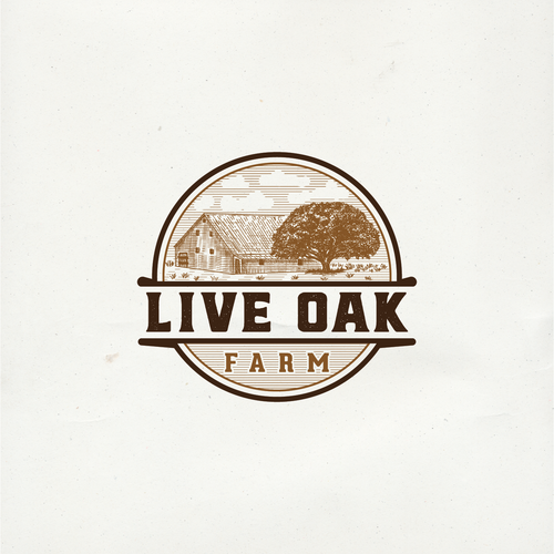 Farm brand with the title 'Live Oak Farm'