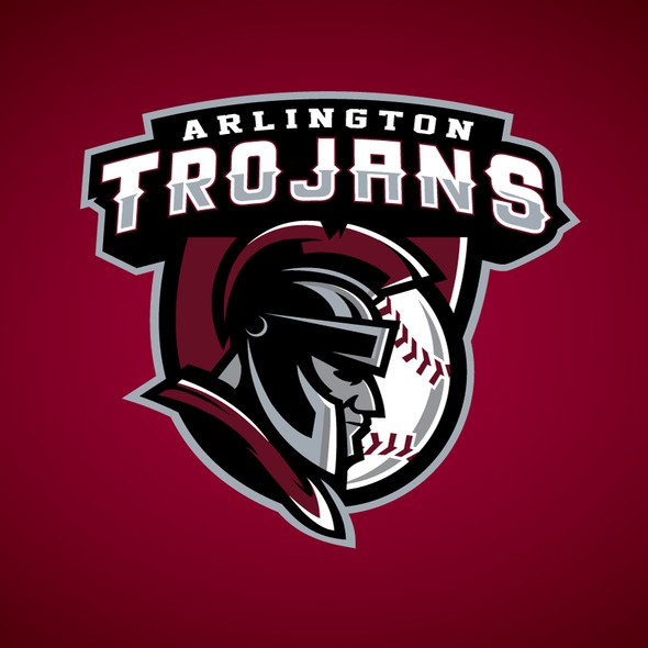 Trojan logo with the title 'baseball team logo'