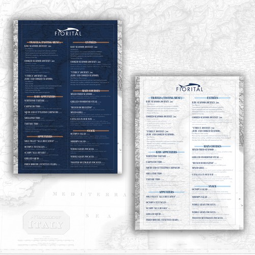 Italian food design with the title 'Restaurant menu concept'