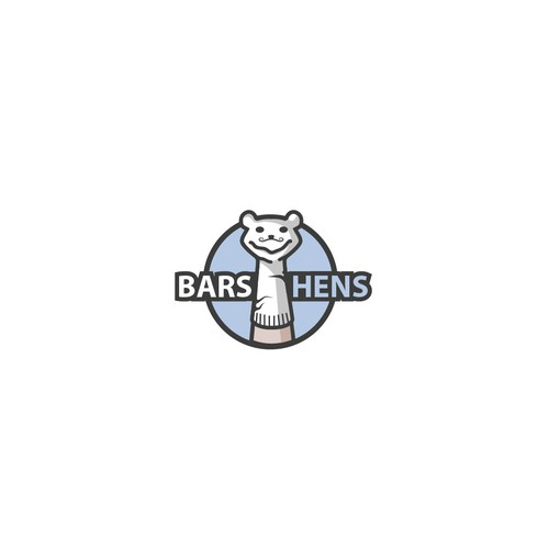 Puppet logo with the title 'Bold design of a sock puppet'