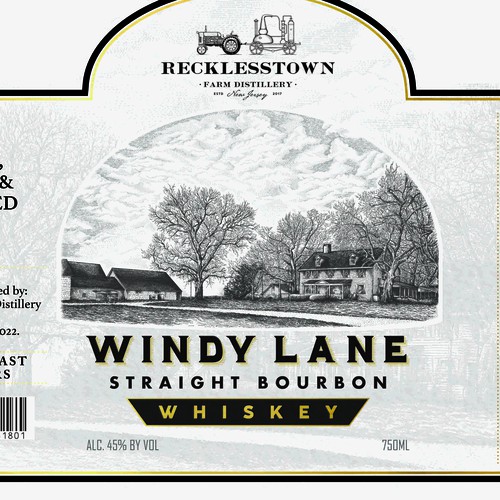 Drawing label with the title 'Windy lane label design'