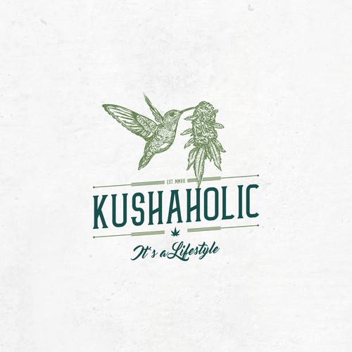 Creative logo with the title 'Kushaholic'
