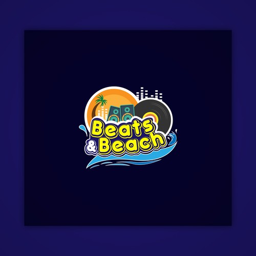 Drummer logo with the title 'Beats & Beach'