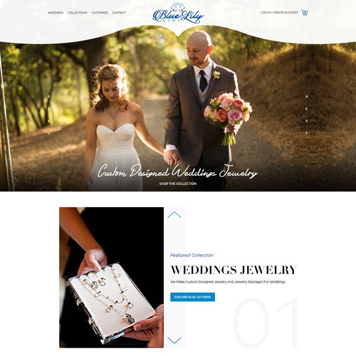 Wedding website with the title 'Wedding Jwelery'