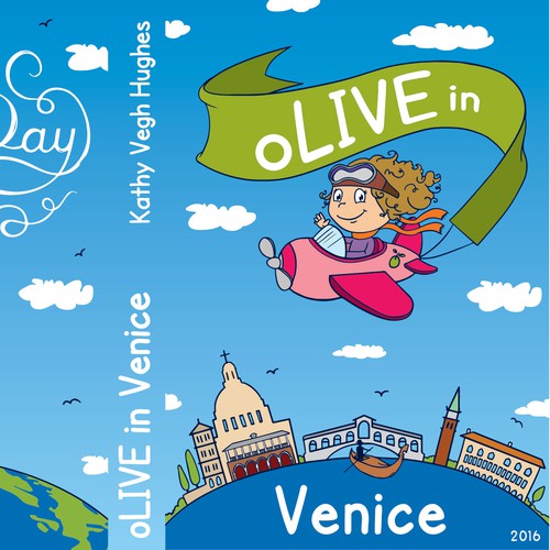 Travel book cover with the title 'Olive in Venice'