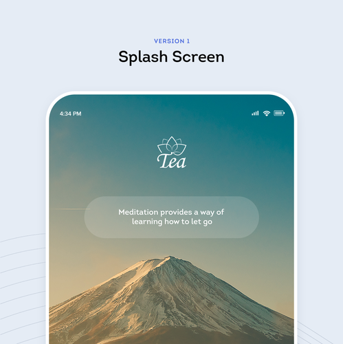 Social networking design with the title 'Social Media App for Meditation'
