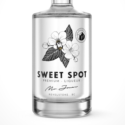 3D label with the title 'Iconic Premium Liqueur Label'