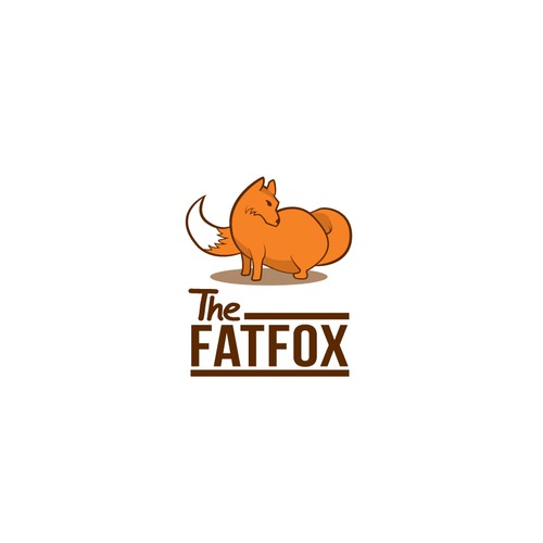Thick line logo with the title 'Logo for a coffee shop/Bakery, "The Fatfox"'