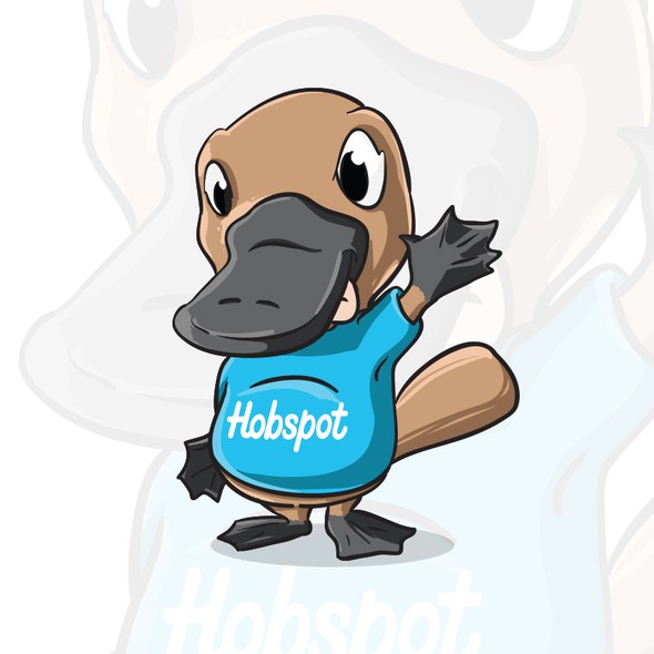 Platypus design with the title 'Cute Platypus Character'