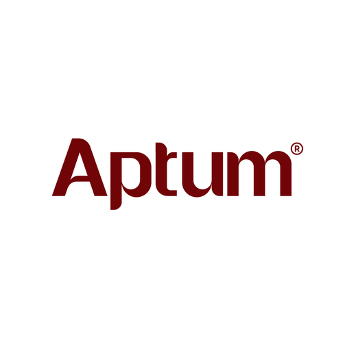 Athletic fonts logo with the title 'wordmark logo design for APTUM'