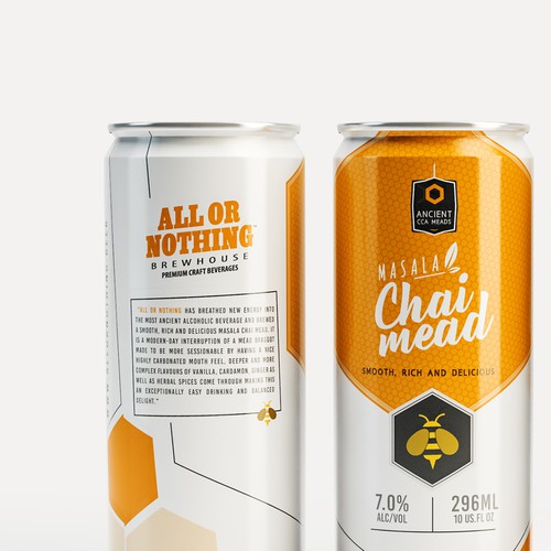 Honeycomb design with the title 'Packaging design For Honey Mead '