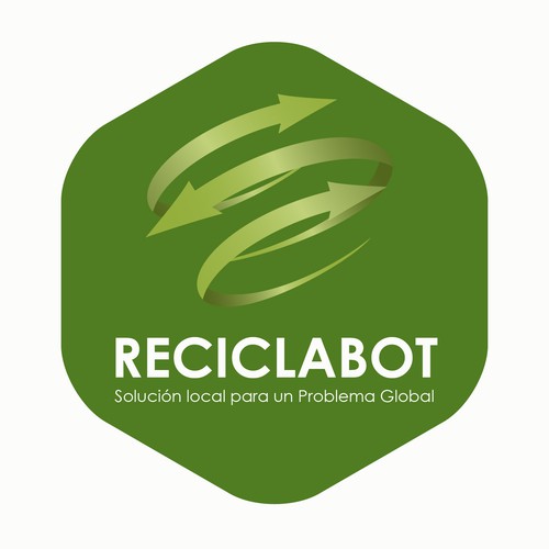 Recycling logo with the title 'Logo Concept 2 Reciclabot'