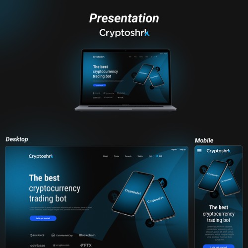 Crypto website with the title 'Cryptocurrency '