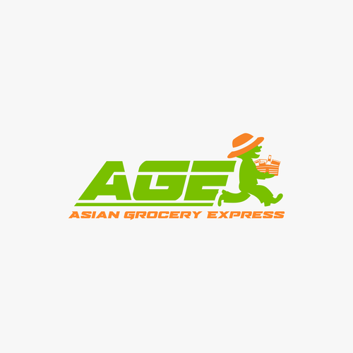 Grocery logo with the title 'Asian Grocery Express Logo'