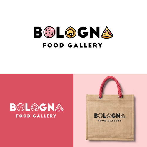 Italian cuisine logo with the title 'Bologna Food Gallery'