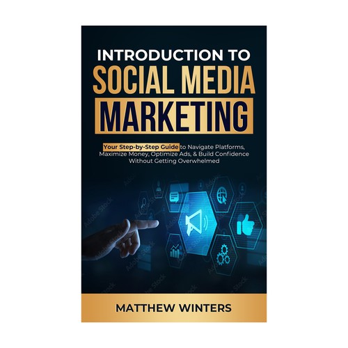 Luxury book cover with the title 'Introduction To Social Media Marketing'