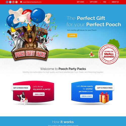 Party website with the title 'Marketing Company Needs a New Homepage Look'