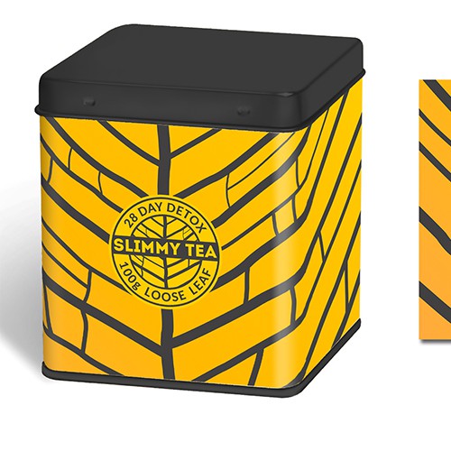 Contemporary label with the title 'Slimmy Tea packaging label'