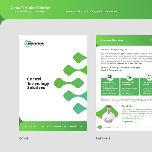Company profile design with the title 'Central Technology Solutions'
