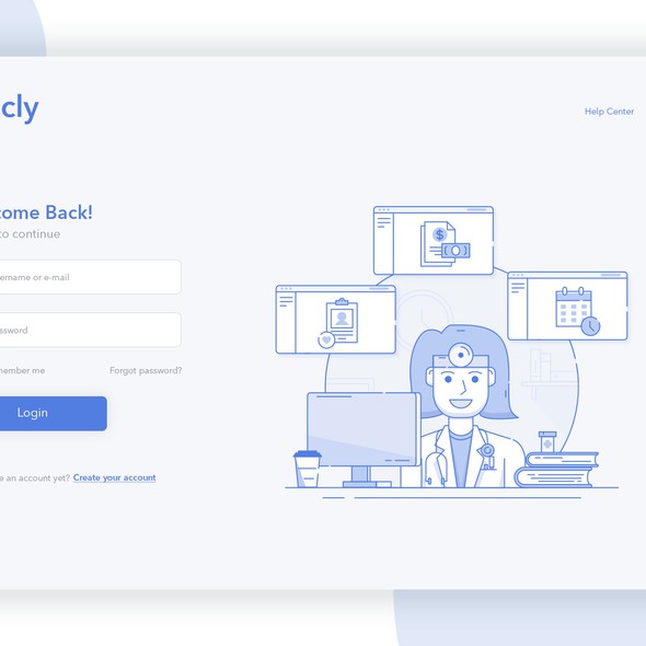 Login design with the title 'Docly'
