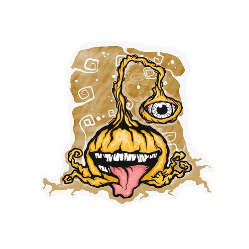 Pumpkin design with the title 'Available for sale, just click the orange button on my profile'