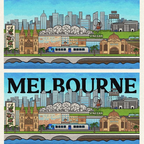 Cityscape artwork with the title 'City Illustration'