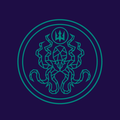 Trident logo with the title 'Island Saltworks Logo Winner'