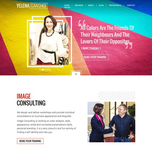 Colorful website with the title 'Colorful Creative and Custom  design'