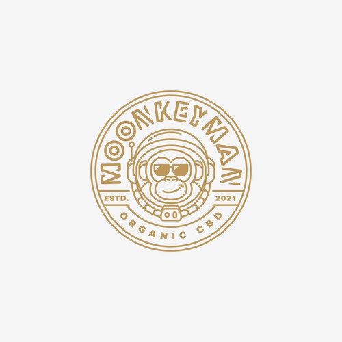 Astronaut logo with the title 'Moonkeyman logo design'