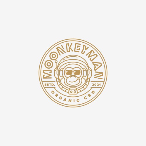 Monkey logo with the title 'Moonkeyman logo design'