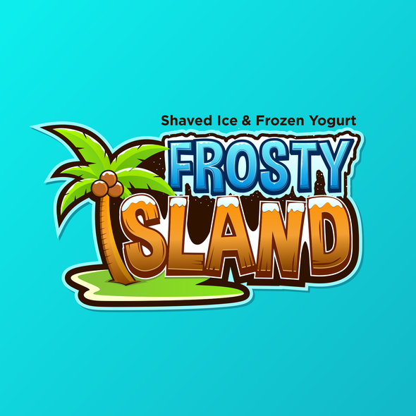 Frozen design with the title 'Fresh logo concept for Shaved Ice & Frozen Yogurt Shop'