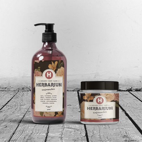 Rose design with the title 'Vintage label design'